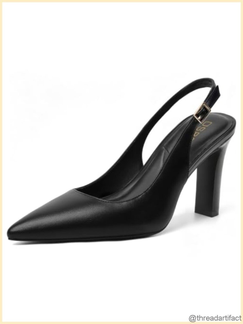 Womens Slingback Heels Chunky Block 3.5in Pointed Toe Closed Toe Pumps